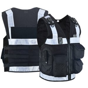 Protective Security Black One Size Fits All Utility Tactical Vest, Police Vest