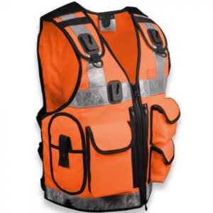 Protective Security Orange One Size Fits All Utility Tactical Vest, Police Vest